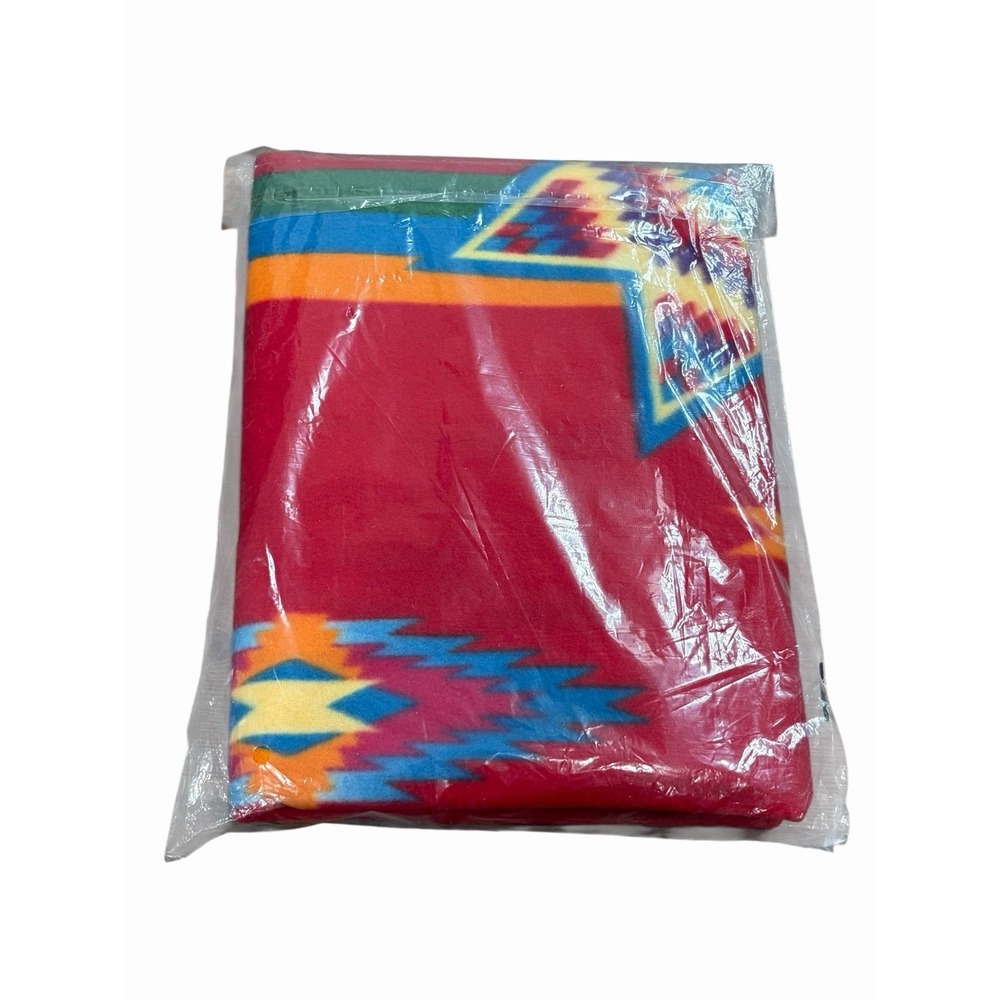 NWOT St Labre Indian School Native American Fleece Blanket Throw Southwest Red - Picture 6 of 6